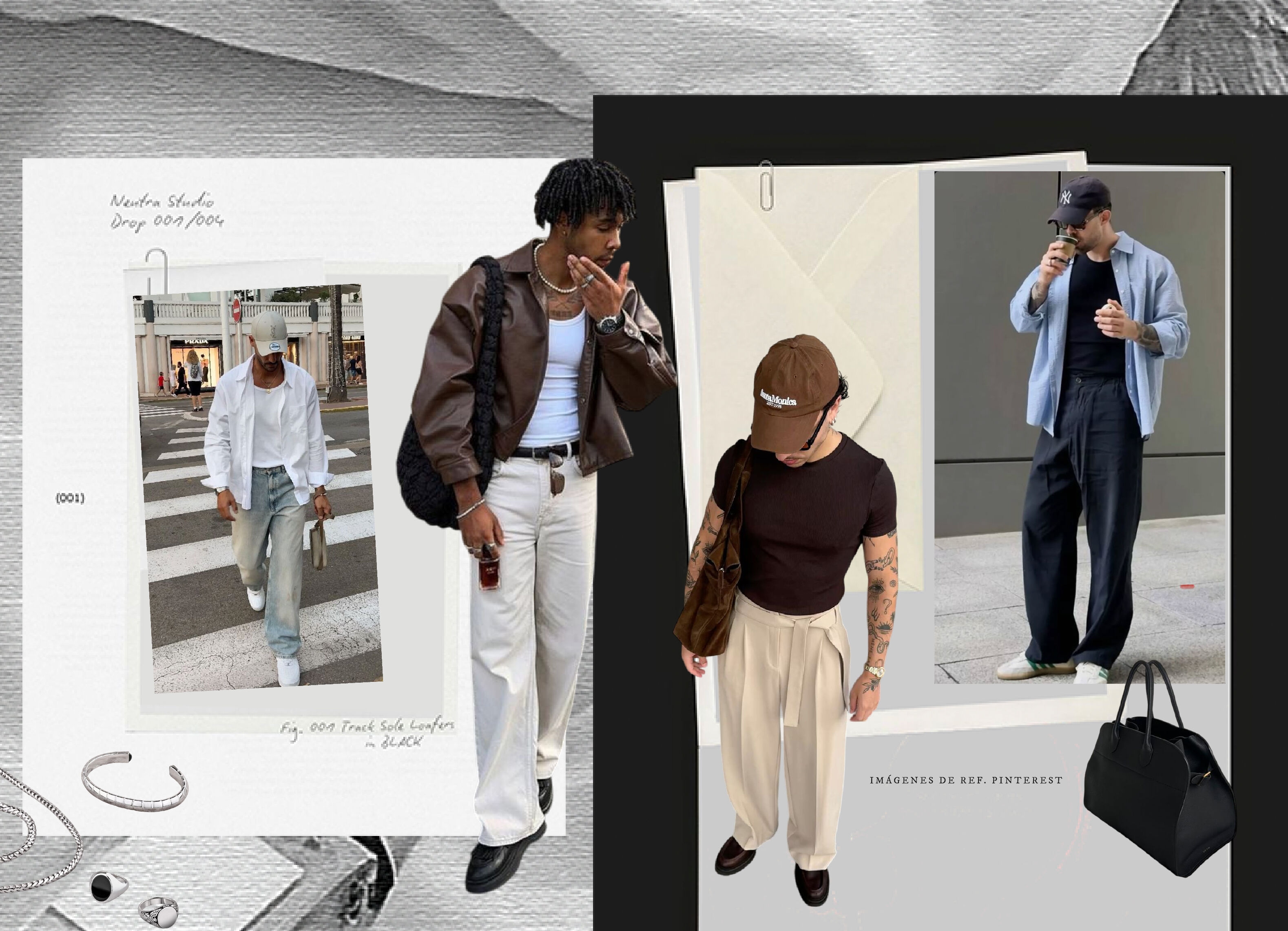 Hombres con prendas b&aacute;sicas