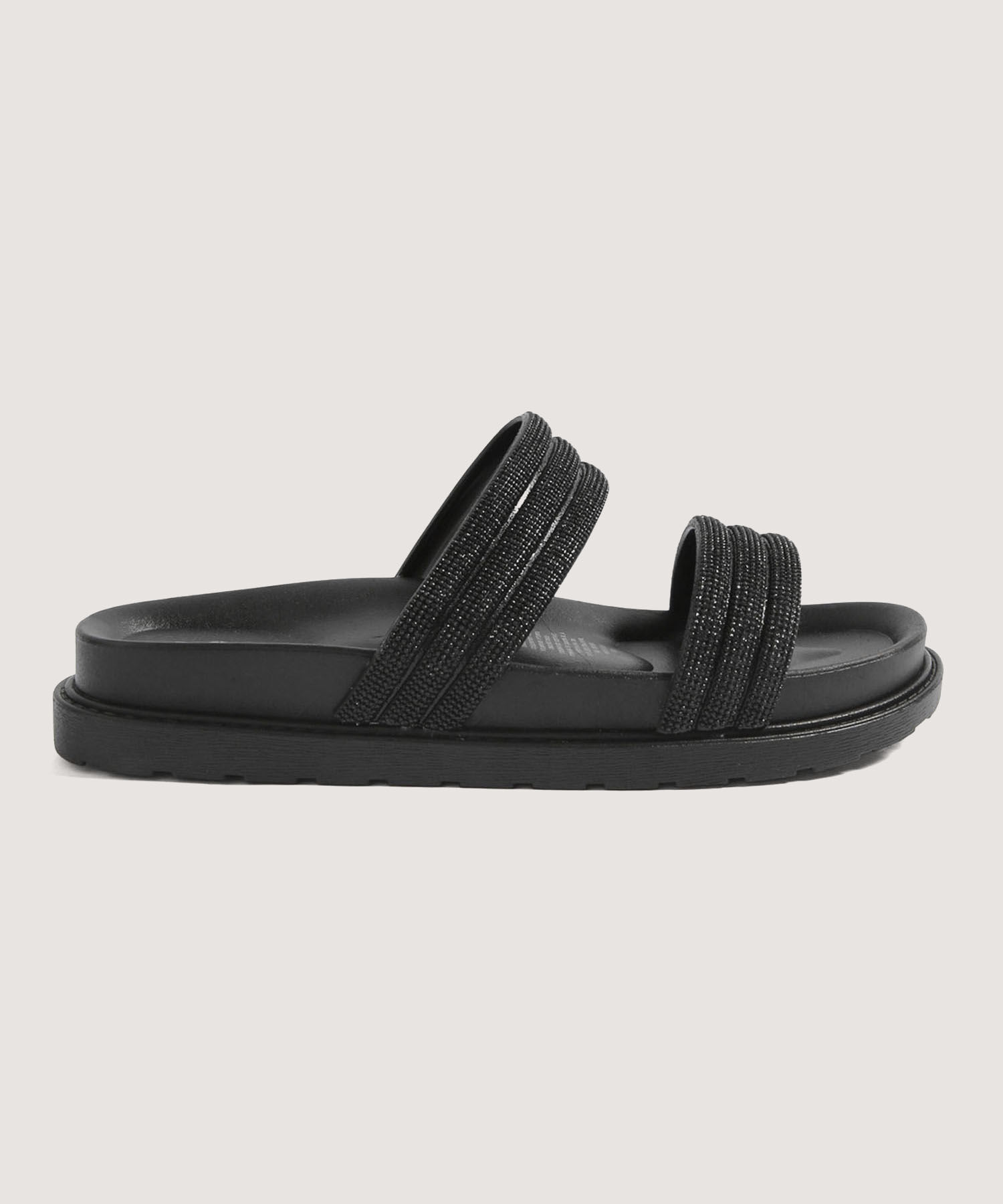 Sandalias Tiras Brillantes, Negro, hi-res