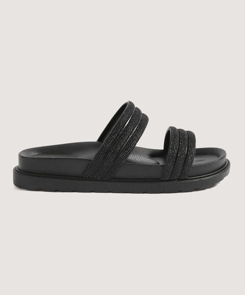 Sandalias Tiras Brillantes, Negro, hi-res image number null