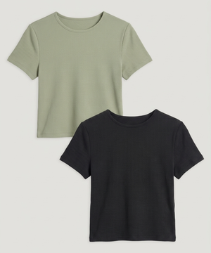 Camiseta Crop Manga Corta, , hi-res