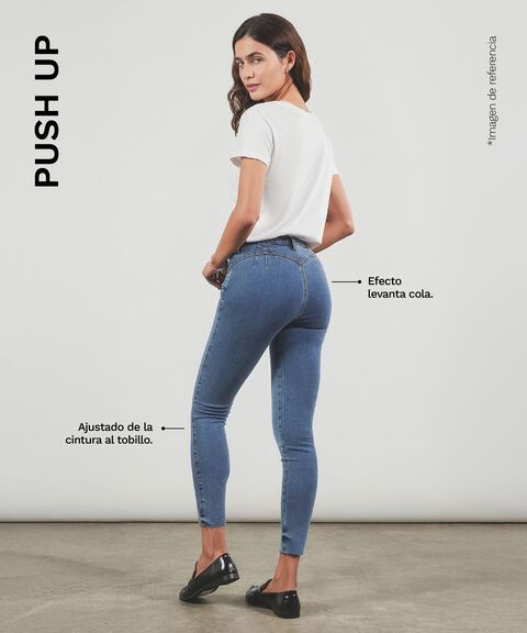 Jean Push Up 2 Botones, Azul, hi-res