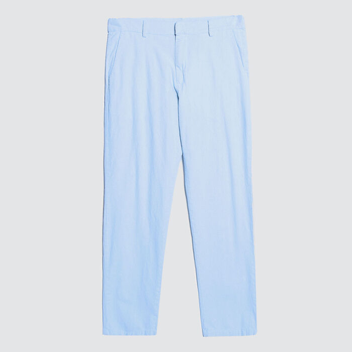 Pantalon Tipo Chino Con Bolsillos, Azul, hi-res