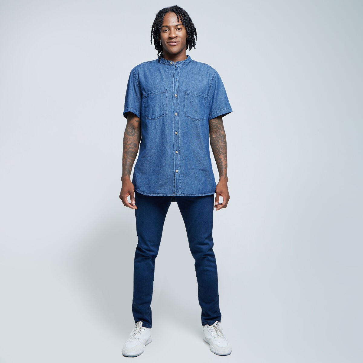 Camisa Manga Corta en Denim compra online OSTU