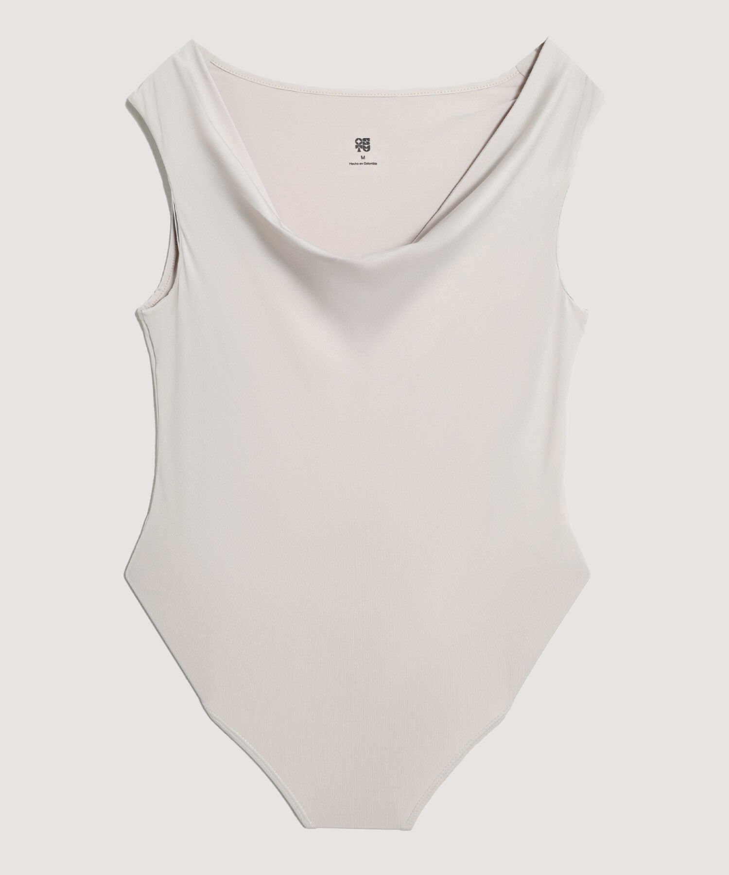 Body Sisa Escote Drapeado, Beige, hi-res