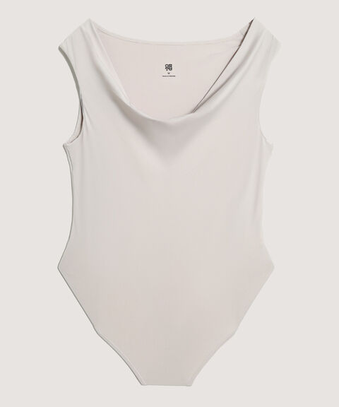 Body Sisa Escote Drapeado, Beige, hi-res