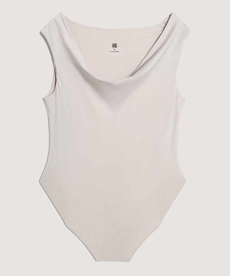 Body Sisa Escote Drapeado, Beige, hi-res