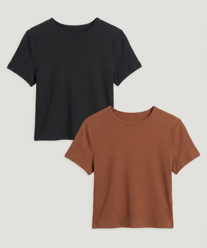 Camiseta Crop Manga Corta, , hi-res