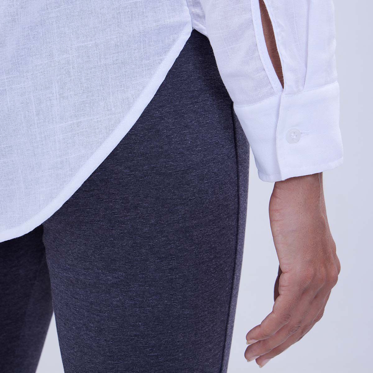 Camisa en Efecto Lino, Blanco1, hi-res