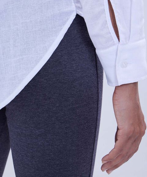 Camisa en Efecto Lino, Blanco1, hi-res