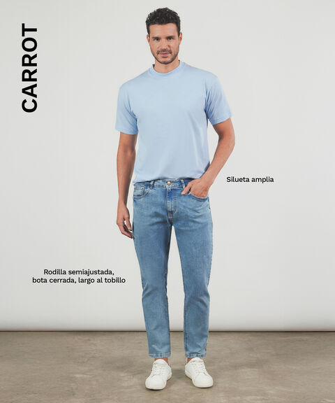 Jean Carrot Con Desgastes, Gris, hi-res