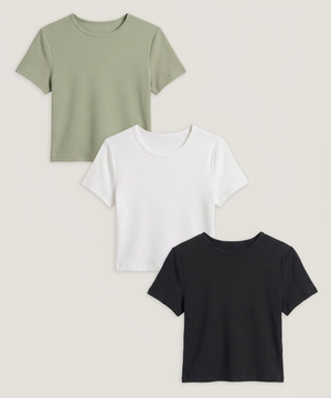 Camiseta Crop Manga Corta, , hi-res