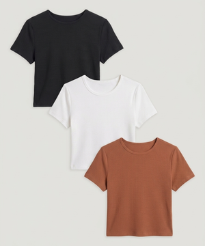 Camiseta Crop Manga Corta, , hi-res