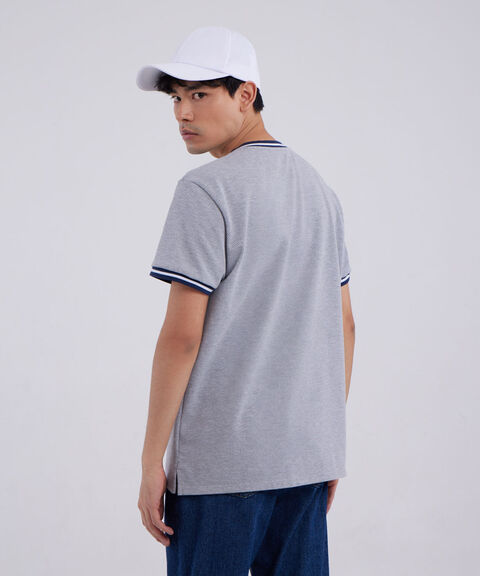 Camiseta Tejida Manga Corta, Gris, hi-res image number null