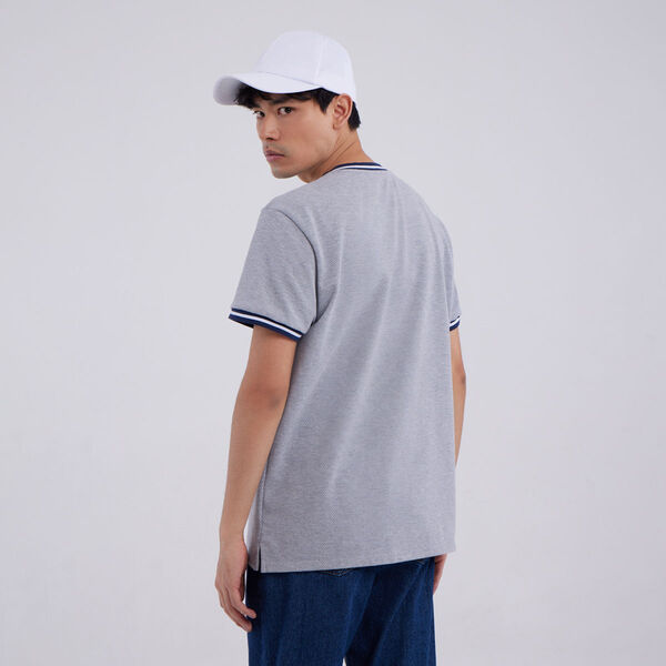 Camiseta Tejida Manga Corta, Gris, hi-res image number null