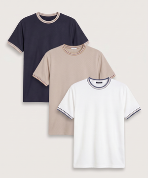 Camiseta Rib Cuello Contraste, , hi-res