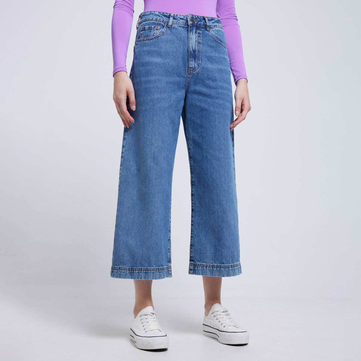Pantalon culotte jean discount