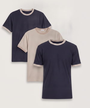 Camiseta Rib Cuello Contraste, , hi-res