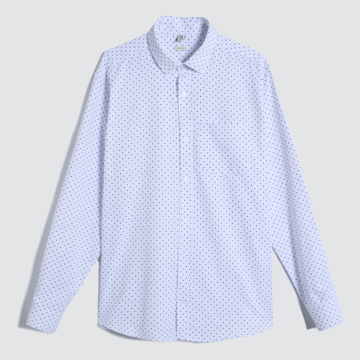 Camisa Manga Larga Estampada, Blanco, hi-res