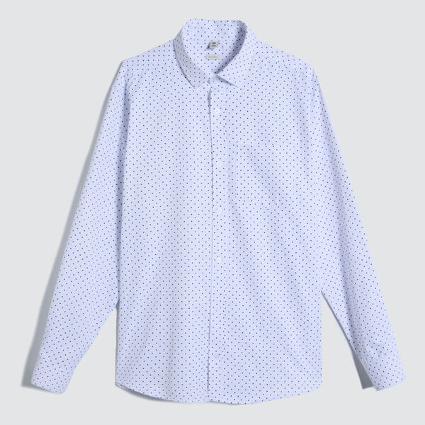 Camisa Manga Larga Estampada, Blanco, hi-res