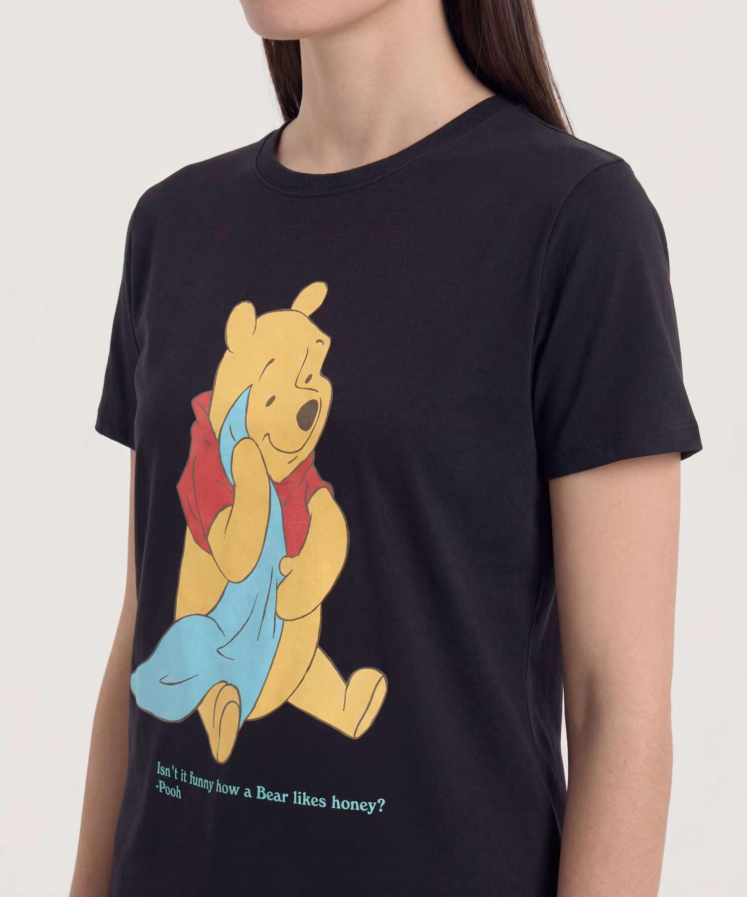 Camiseta Estampada Winnie Pooh, Negro, hi-res