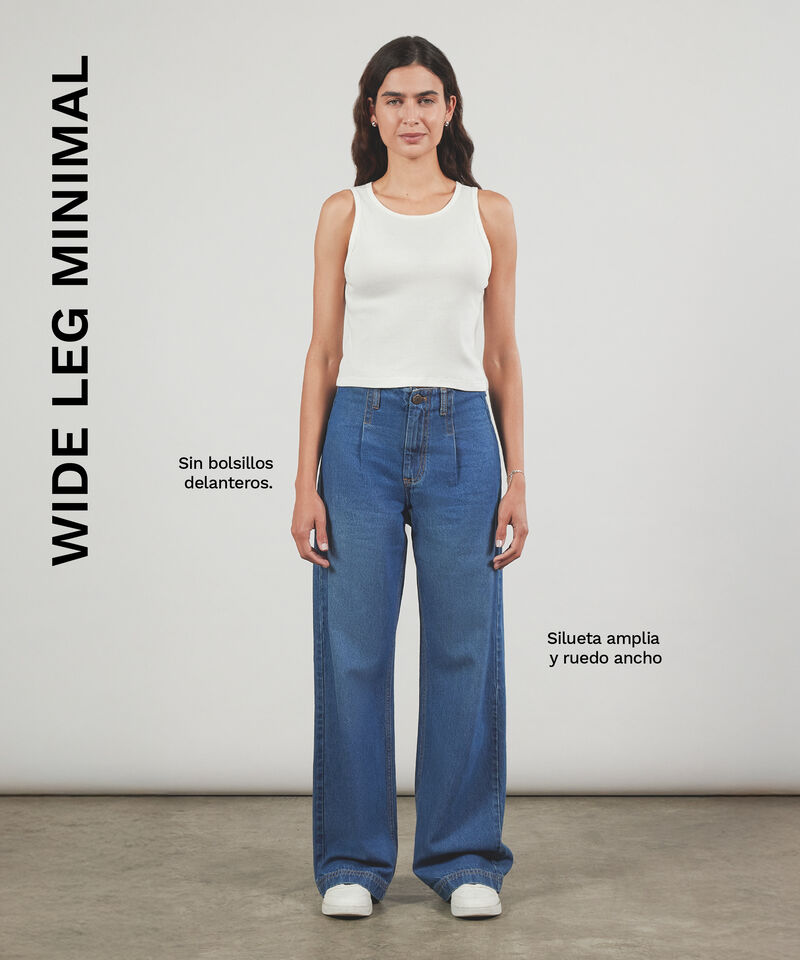 Jeans Wide Leg Minimal, AzulClaro, hi-res