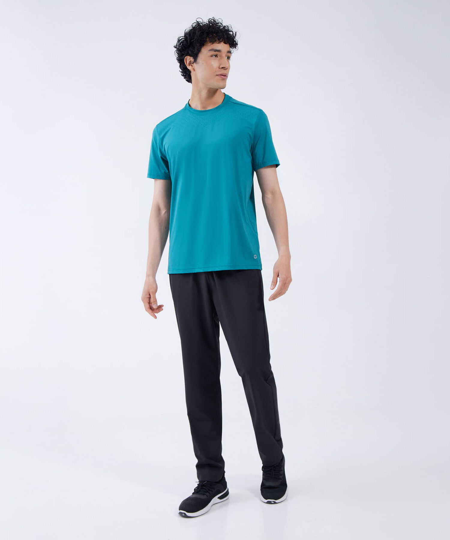 Camiseta Deportiva Cuello Redondo, Verde, hi-res