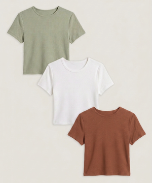 Camiseta Crop Manga Corta, , hi-res