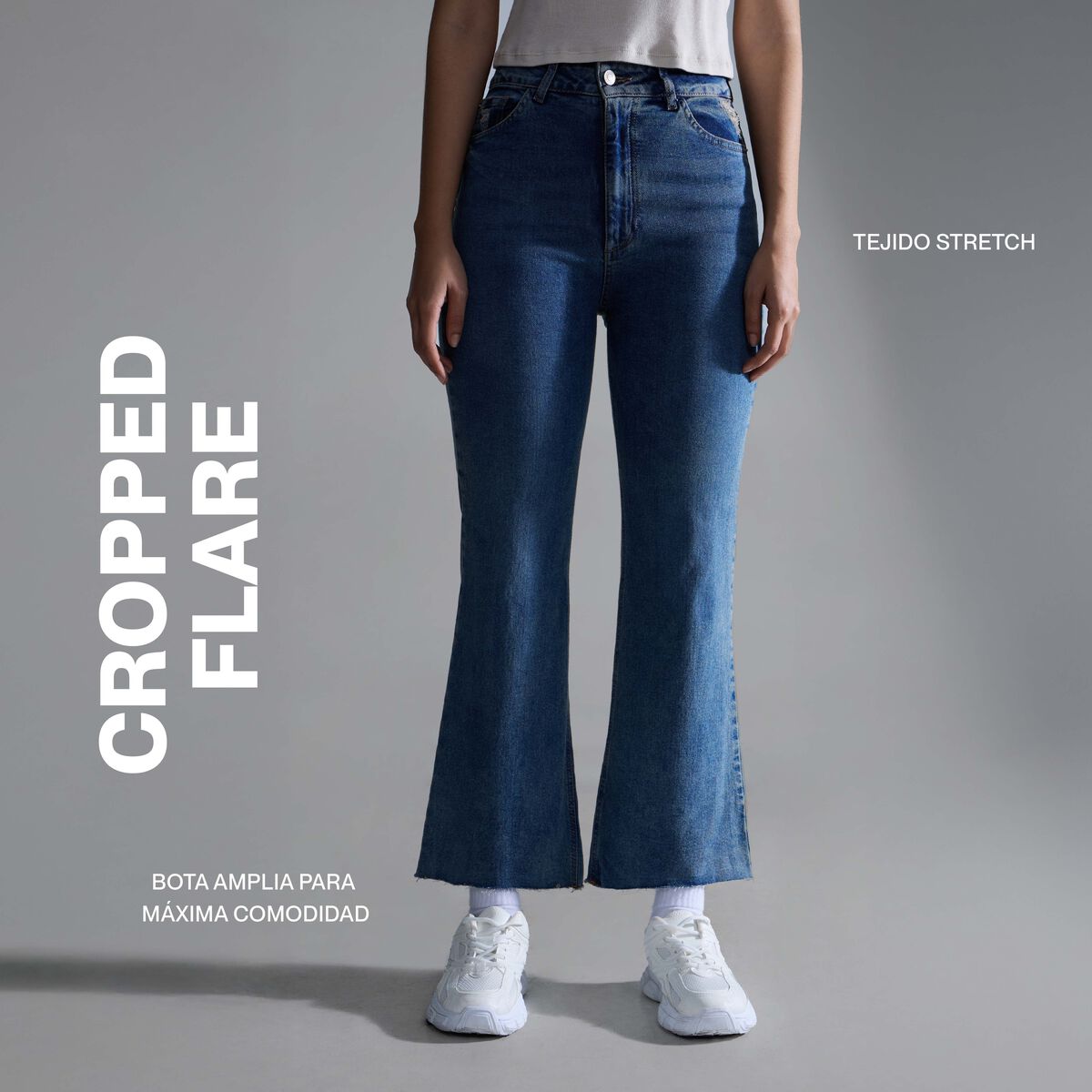 Jeans Cropped Flare, AzulClaro, hi-res