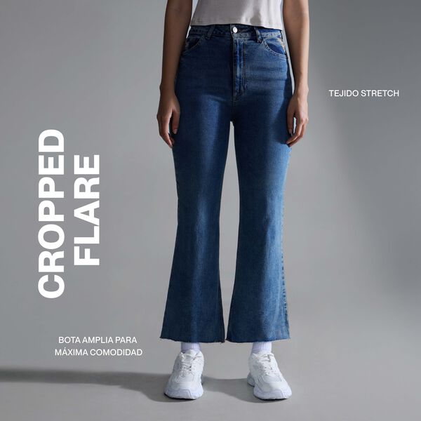Jeans Cropped Flare, AzulClaro, hi-res