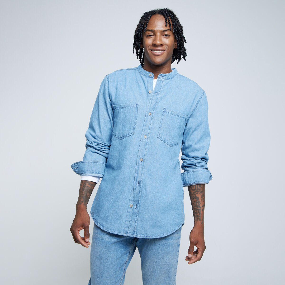 Camisa Manga Corta en Denim compra online OSTU