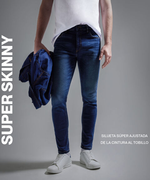 Jean Skinny Con Desgastes, Azul, hi-res