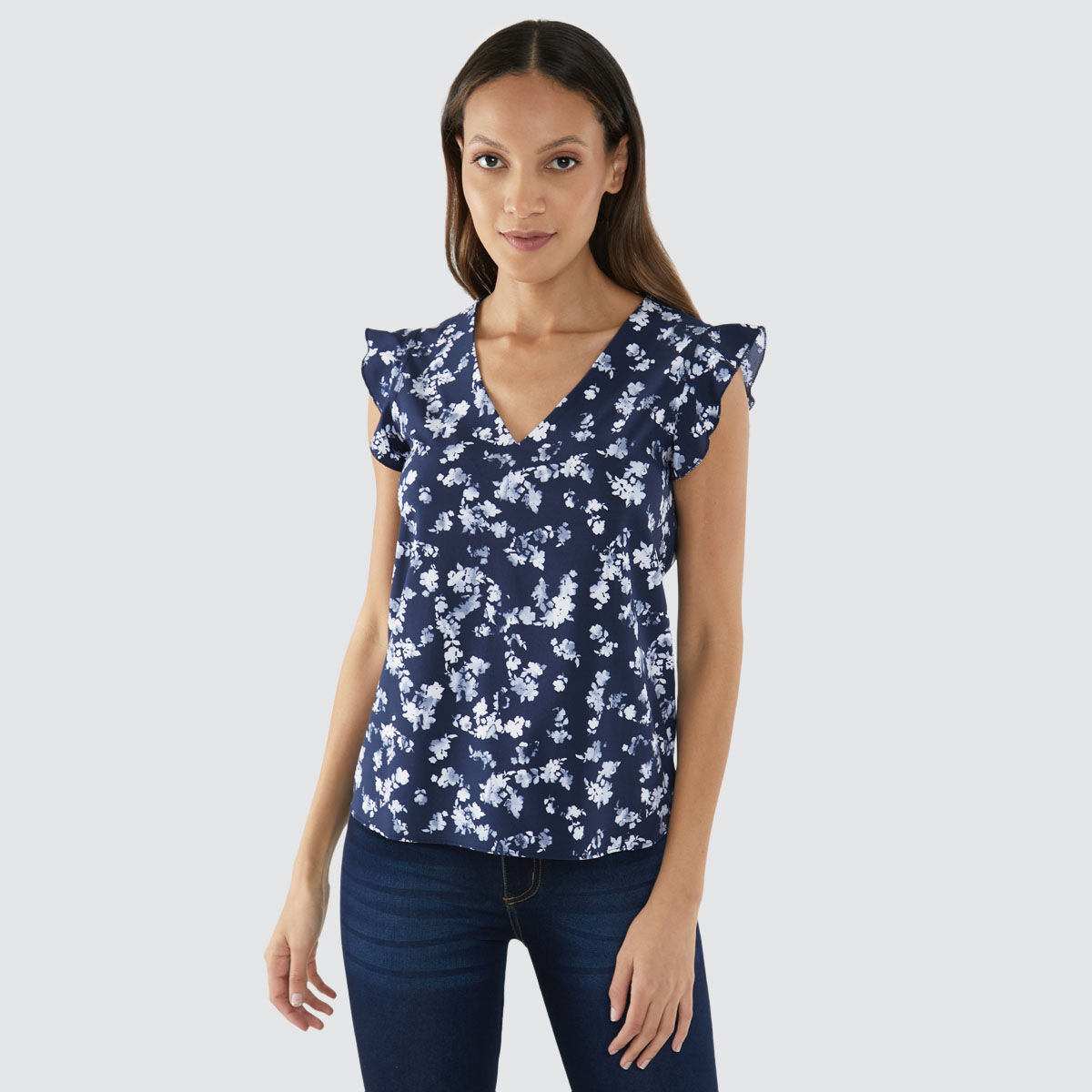 Blusa Mujer Flores Blancas
