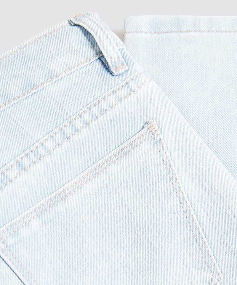 Jeans Wide Leg con Foil Rosa, AzulClaro, hi-res