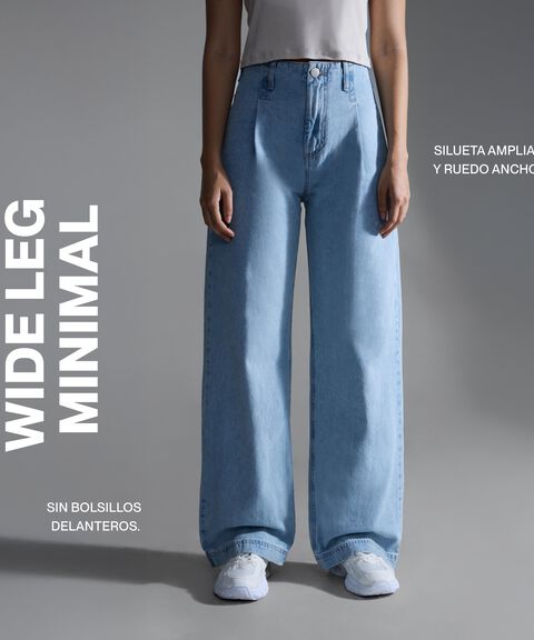 Jeans Wide Leg Minimal, AzulClaro, hi-res