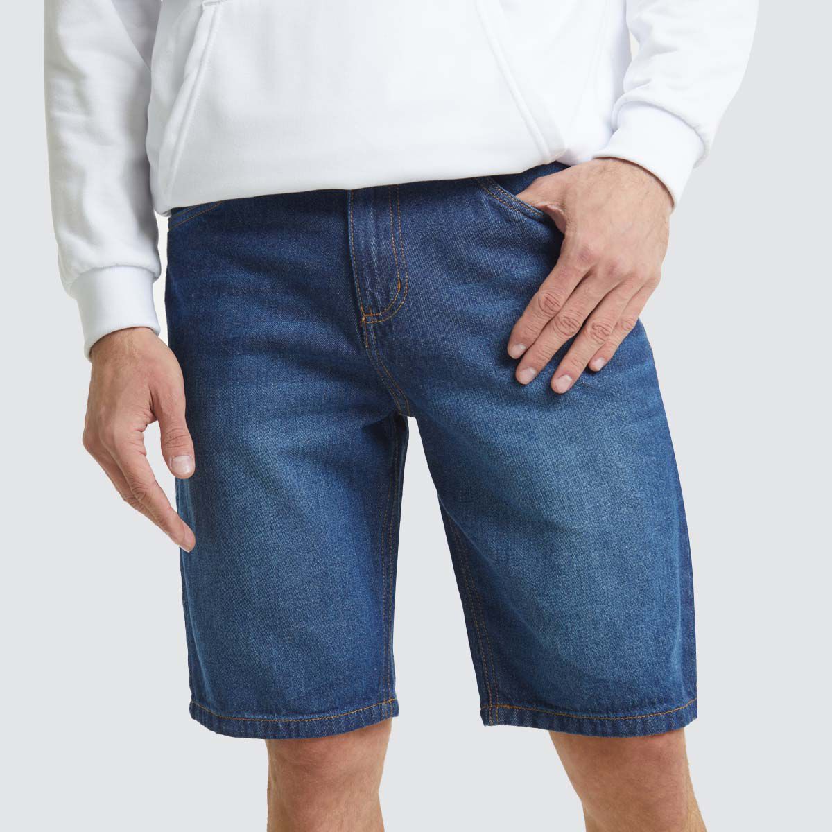 Bermuda Hombre En Jean Con Desgaste