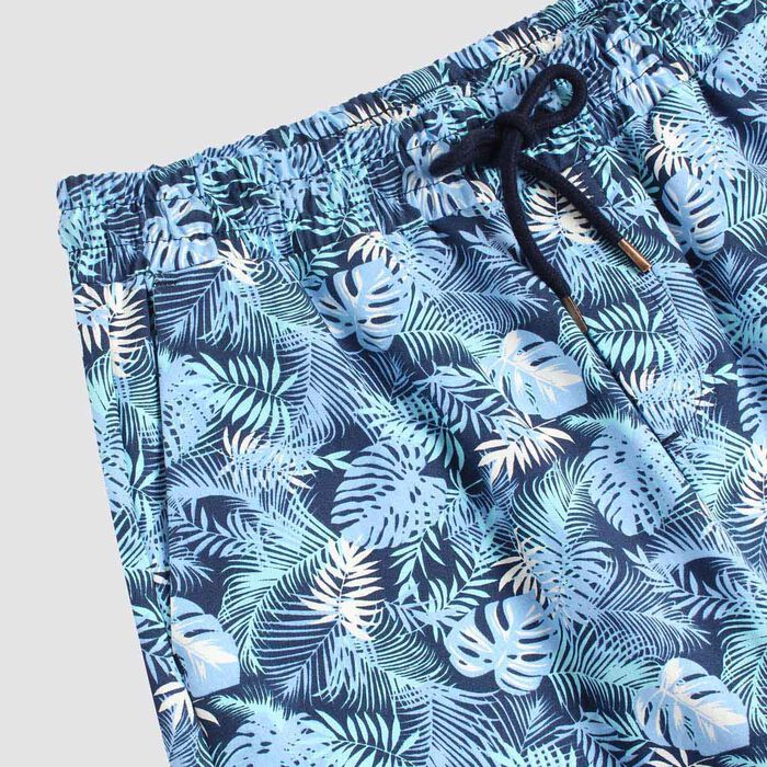 Bermuda Para Hombre Tipo Cargo Estampado Floral, Verde1, hi-res