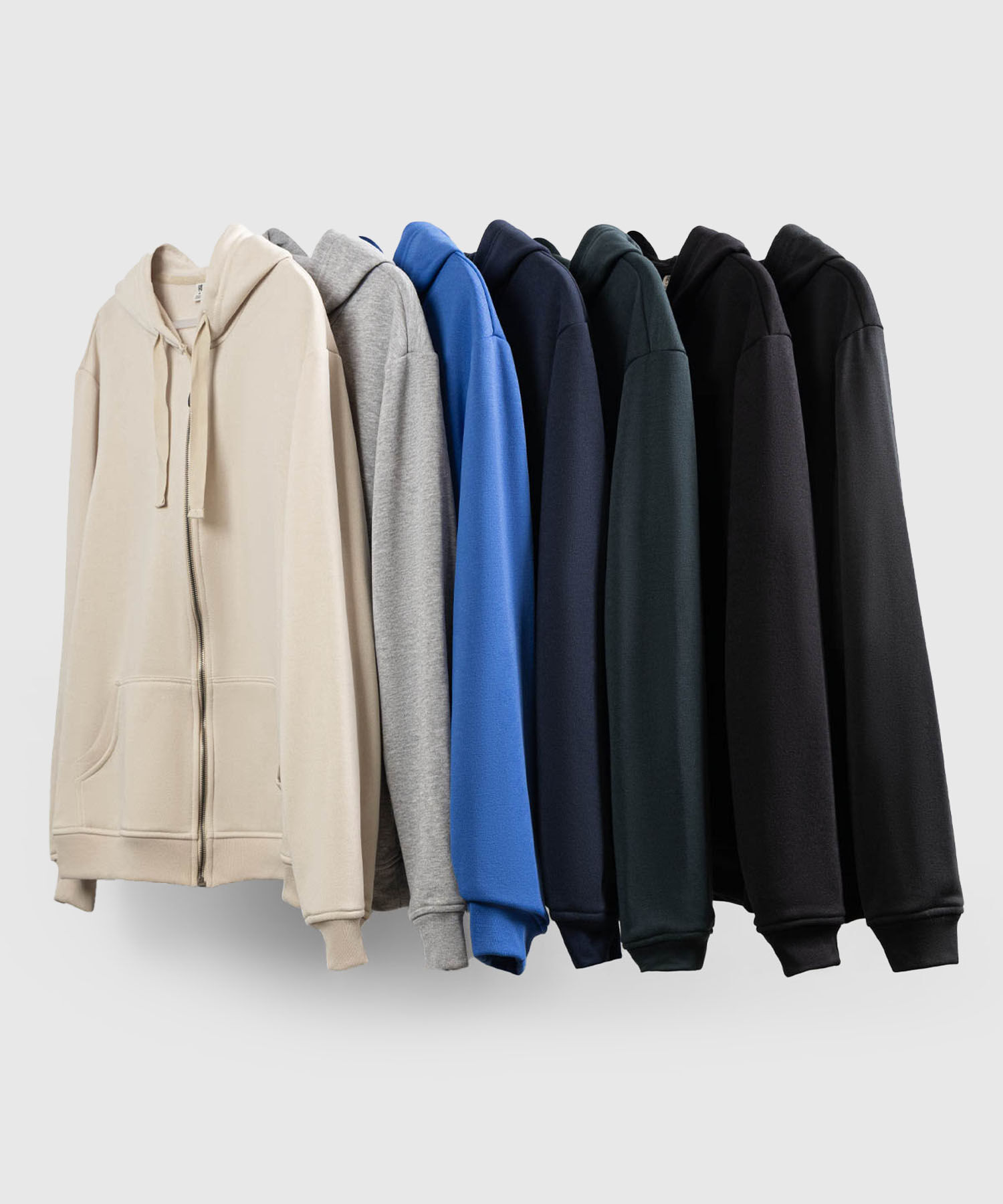 Hoodie Basico Cremallera Unicolor, Gris1, hi-res