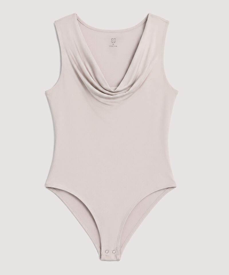 Body Manga Sisa Drapeado, Beige, hi-res