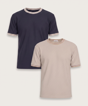 Camiseta Rib Cuello Contraste, , hi-res