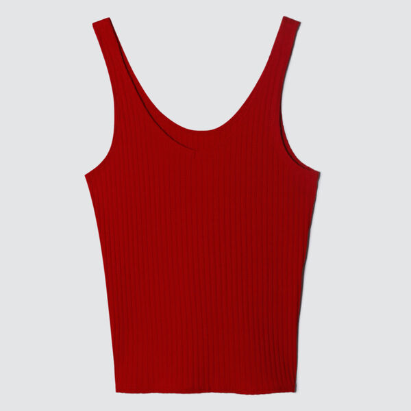 Camiseta Manga Sisa Escotada, Rojo, hi-res