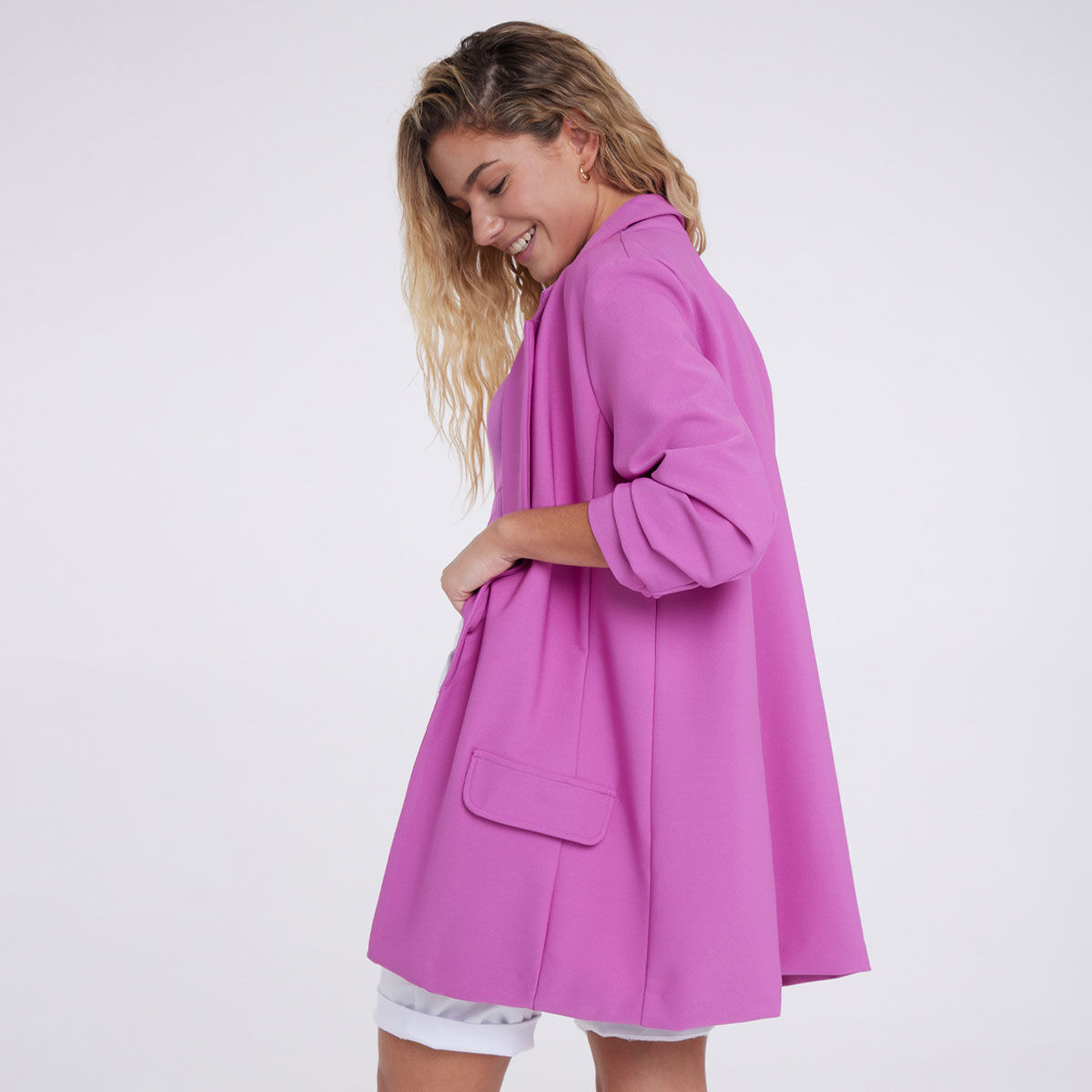 Chaqueta americana rosa shop
