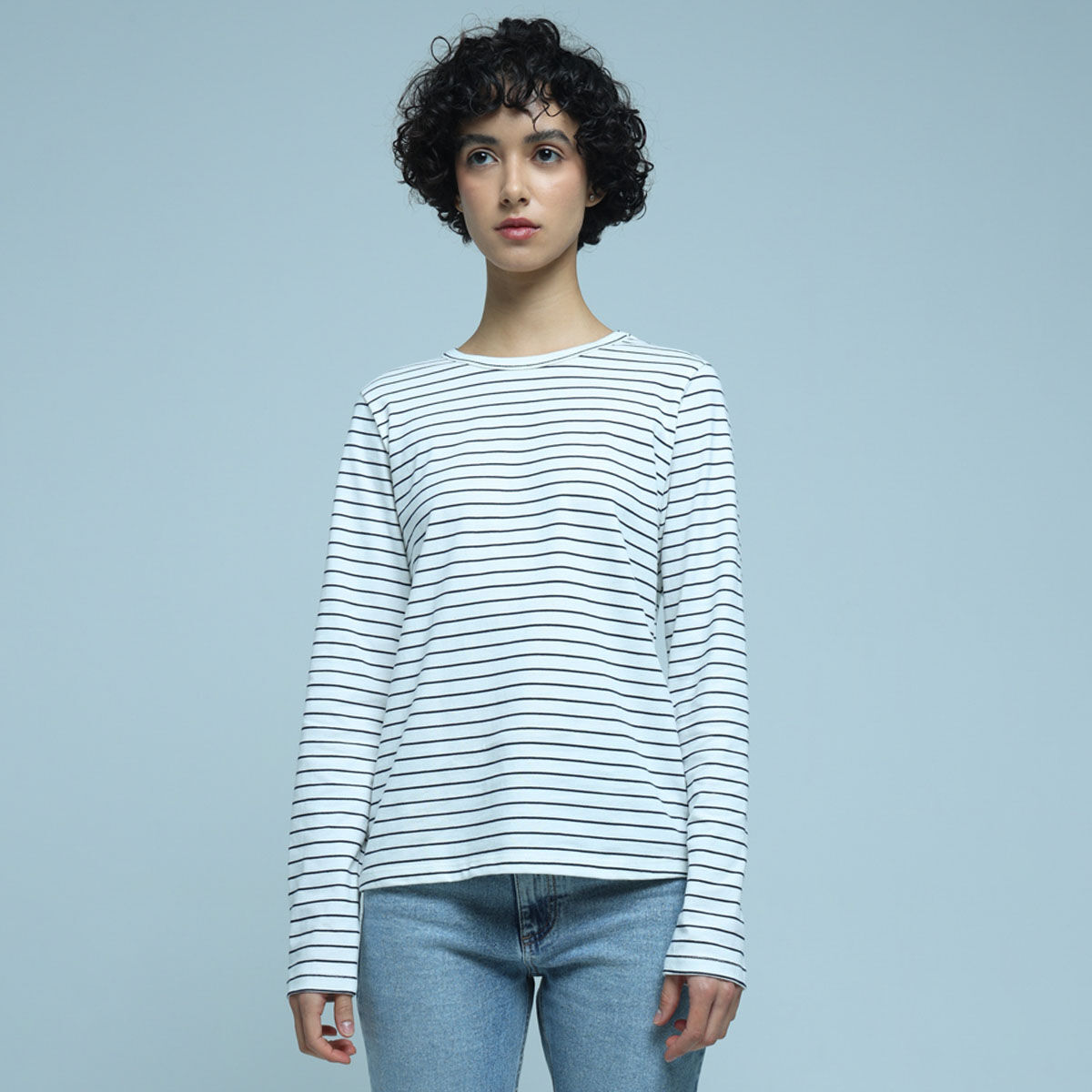 Camiseta rayas manga larga mujer on sale