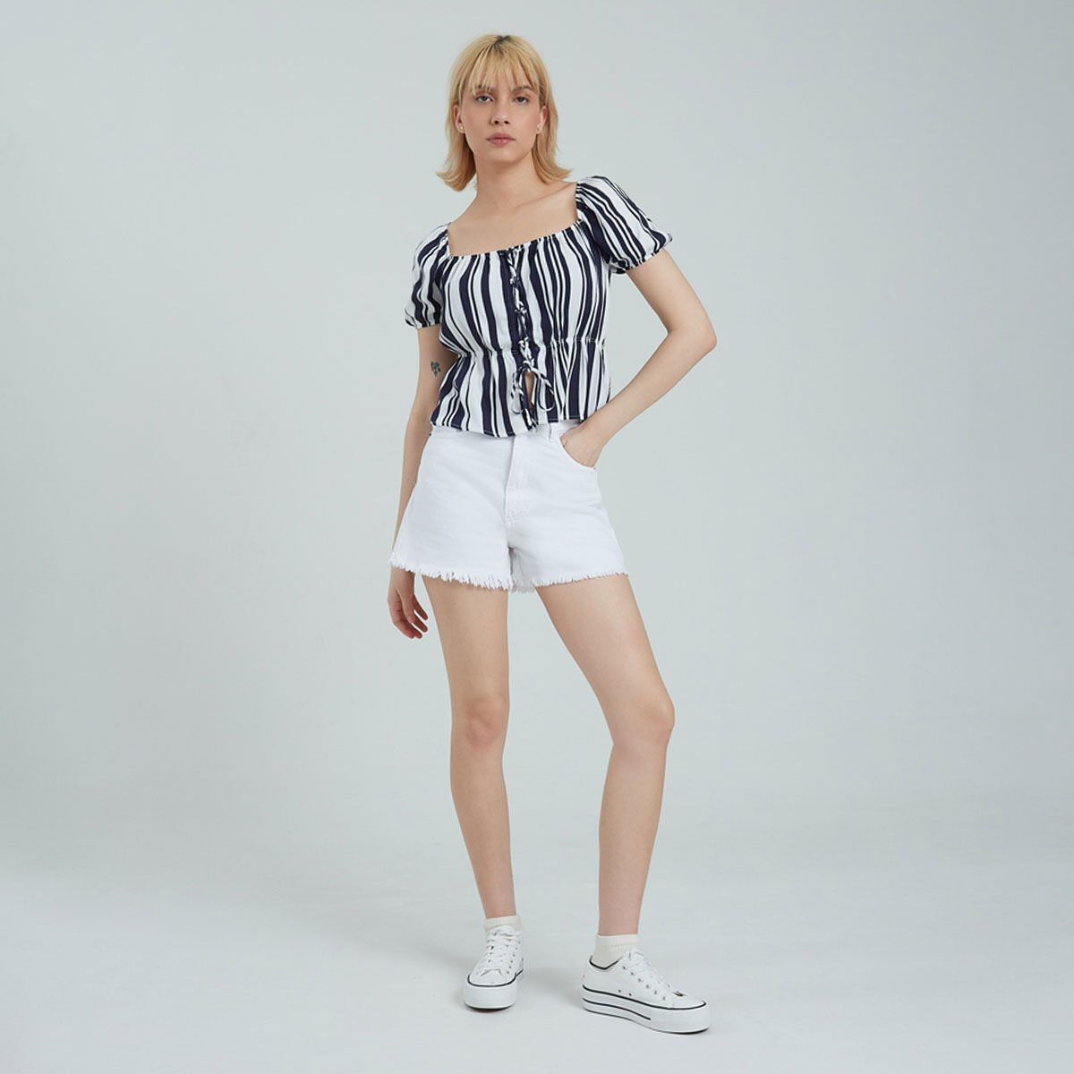 Blusa Manga Corta A Rayas compra online OSTU