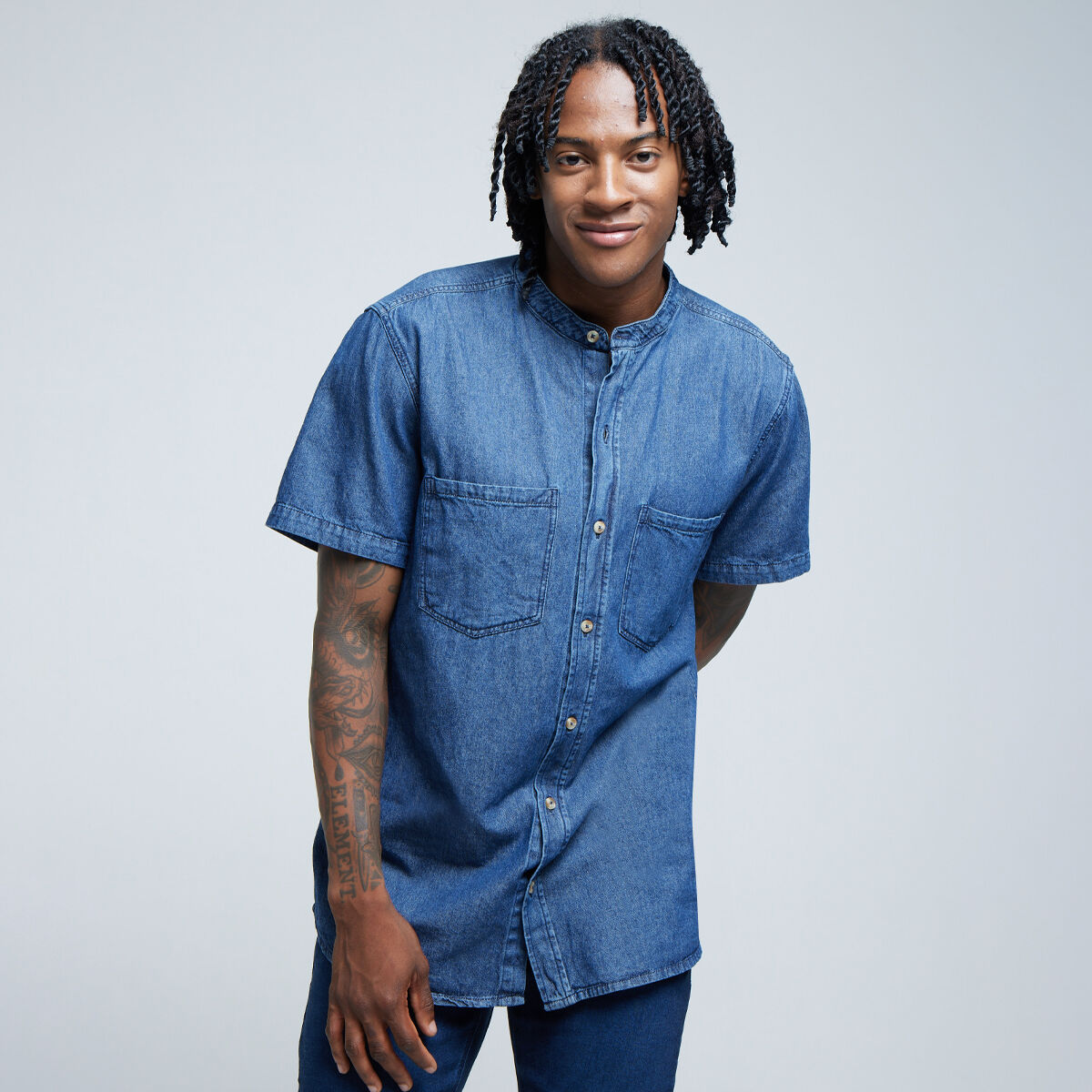 Camisa Manga Corta en Denim compra online OSTU