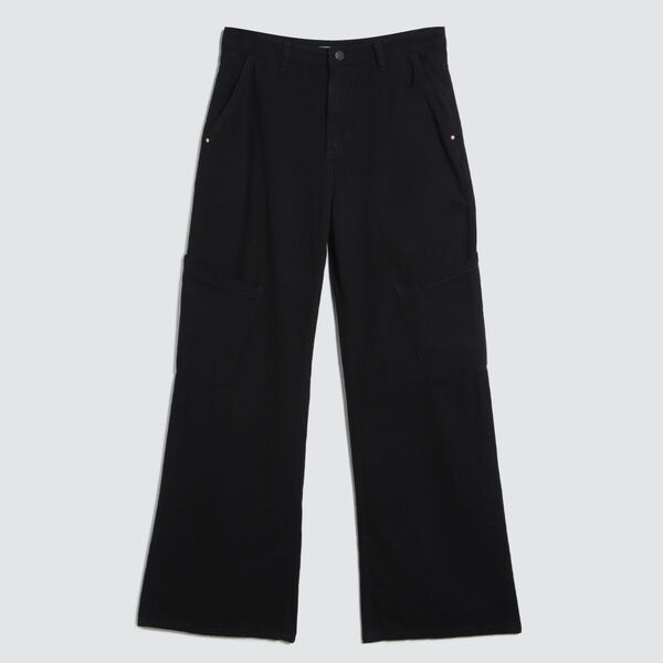 Jeans Wide Leg Cargo, Negro, hi-res