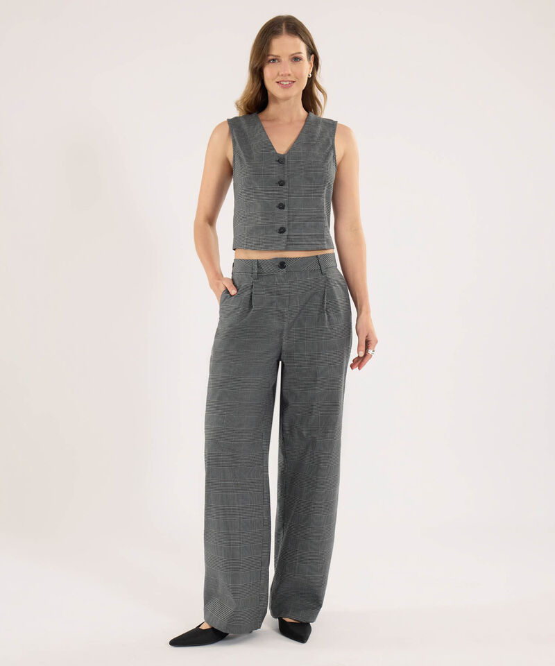 Set para Mujer Minimal Chaleco y Pantalón Chic en Gris, , hi-res