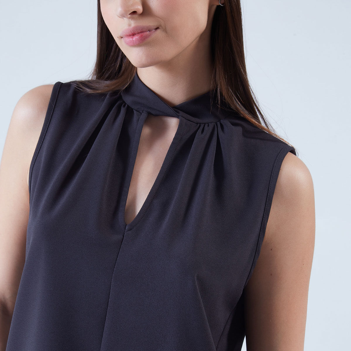 Blusa Manga Sisa Con Cuello Alto