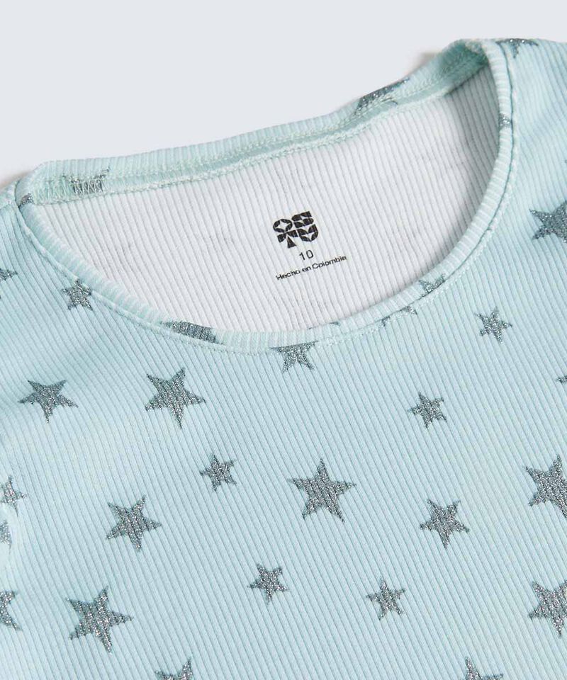 Camiseta Estrellas para Niña, Verde, hi-res