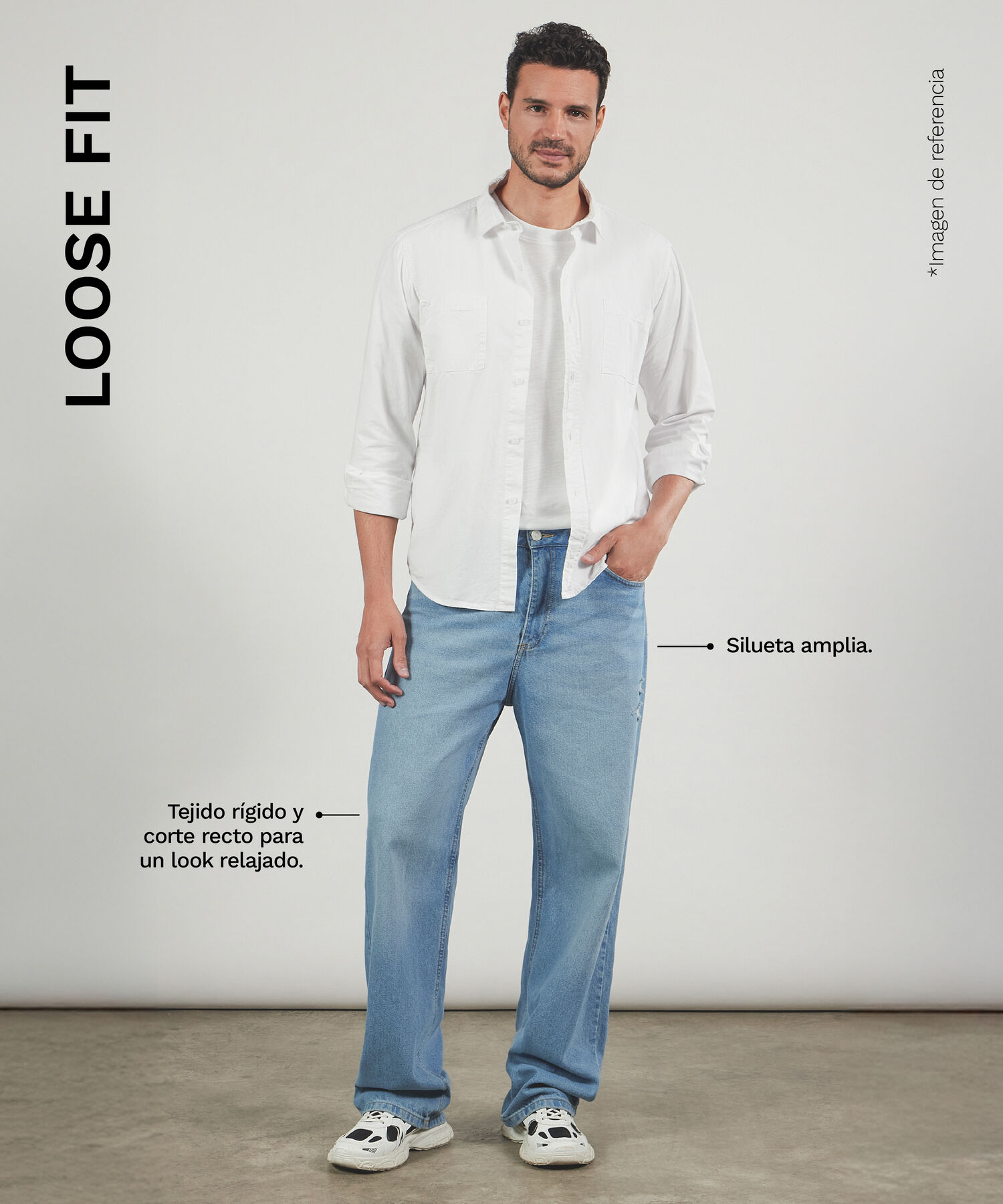 Jeans Loose Fit Tono Claro, AzulClaro, hi-res