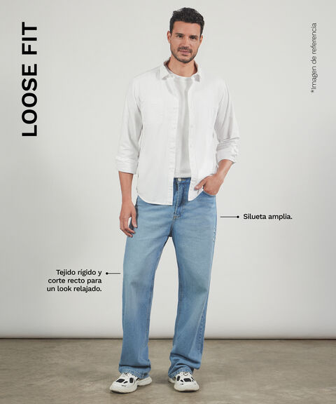 Jeans Loose Fit Tono Claro, AzulClaro, hi-res